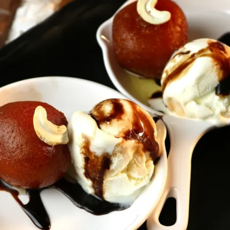 Gulab Jamun with Ice Cream