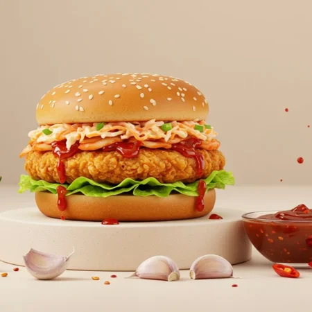 Schezwan Chicken Burger